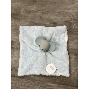 MUDPIE Mud Pie BLUE MOUSE Rubber Teether Woobie Lovey Security Baby Blanket New
